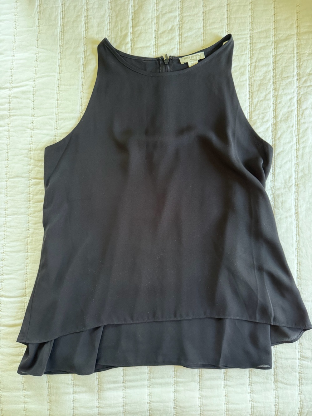 Saint Tropez West Black Layered Tank Top